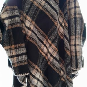 grey tartan design cape